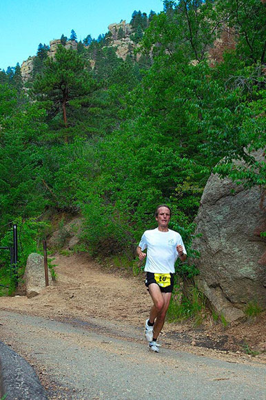 Matt Carpenter heads down the final stretch on Sunday's Barr Trail Mountain Race. Carpenter captured his eighth victory on the 12.6-mile race.