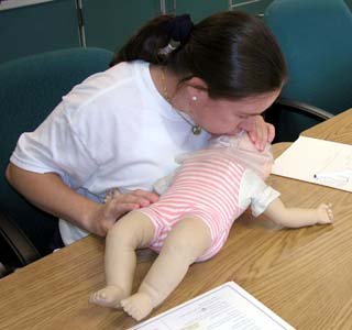 Yvonne learns infant CPR