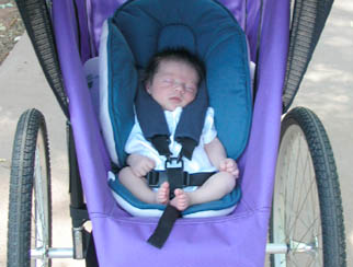 Kyla's first baby jogger outing