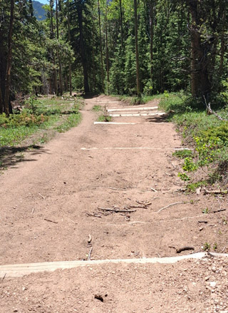 Trail disaster just below the Barr Camp sign on the Pikes Peak Barr Trail